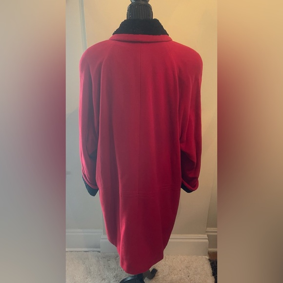Vintage Stefi Lara Red Wool & Cashmere Coat Size 18 - Picture 5 of 13